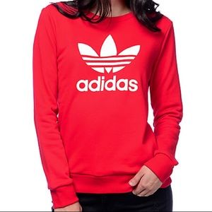 Adidas red crew neck